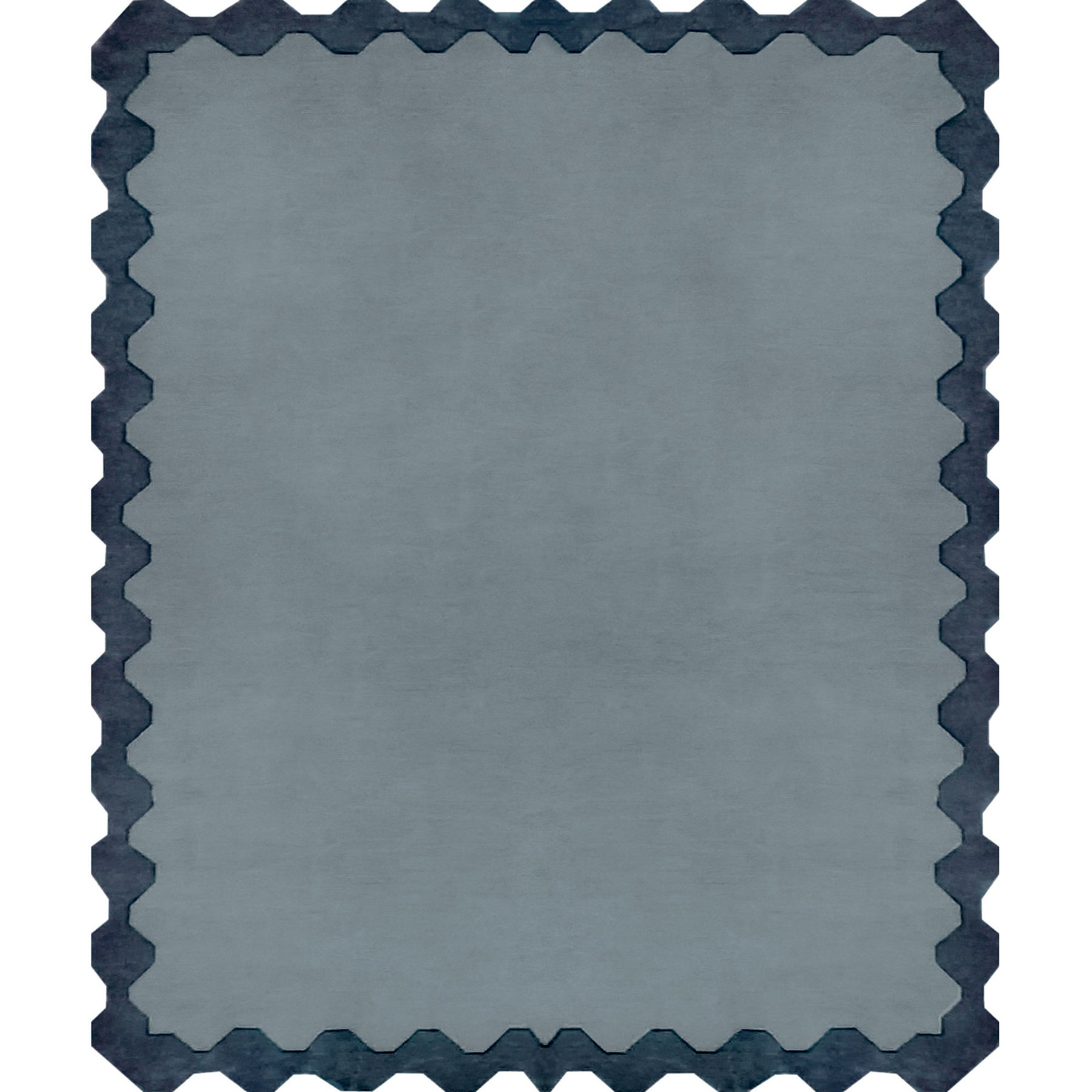 Andrews Midnight Turkish Knot Rug | Modern Blue Scalloped Rug – Scout ...