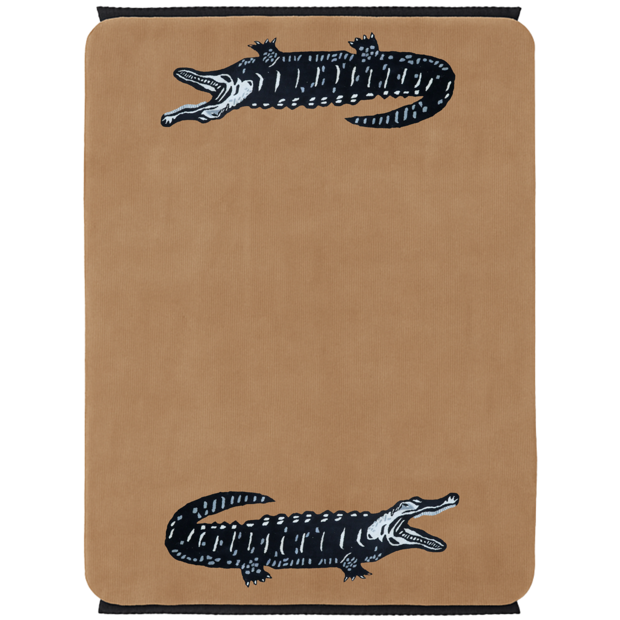 brown and black alligator rug