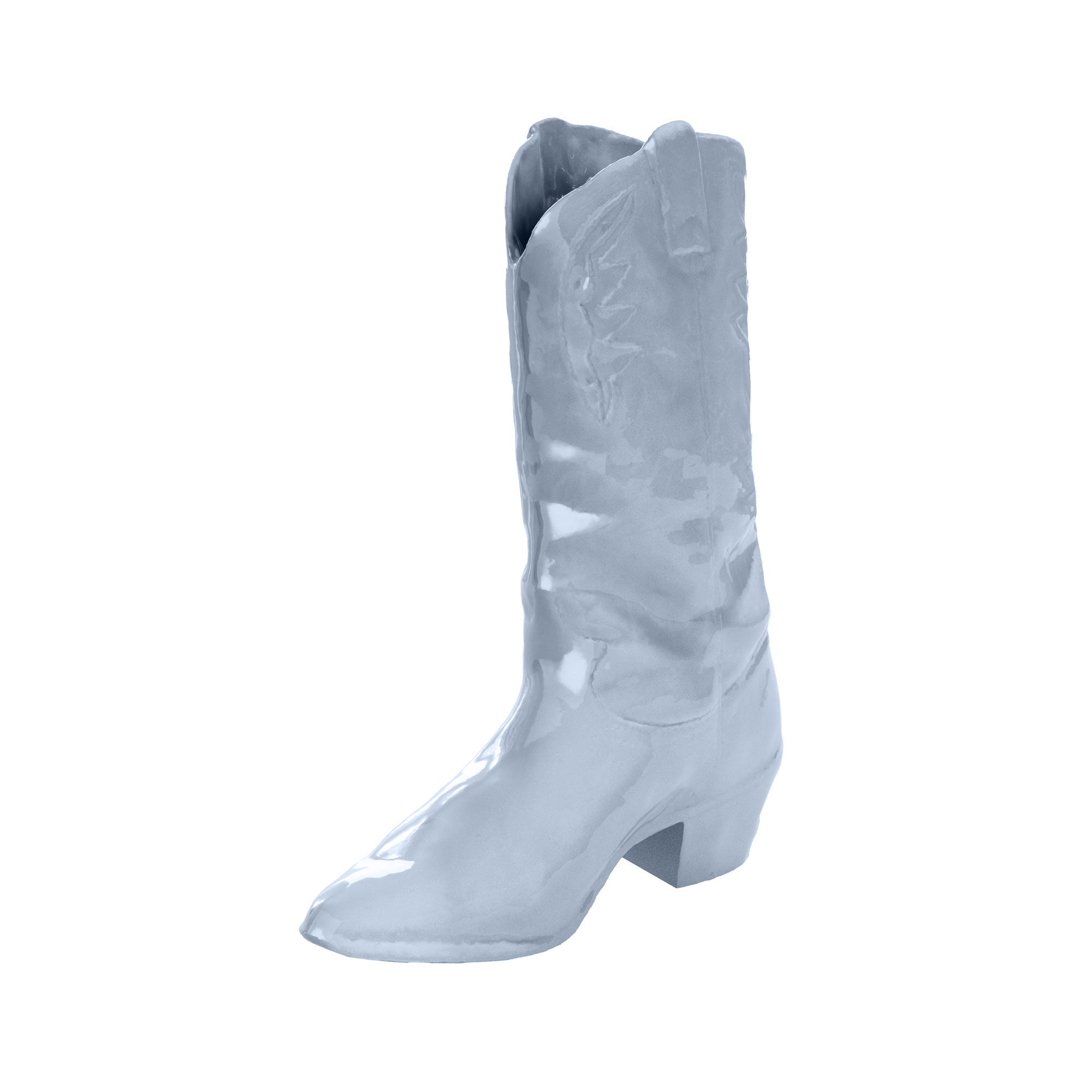 Bot Vase Cowboy Boot Vase in Denim | Handmade Ceramic Cowboy Boot Vase – Scout ...