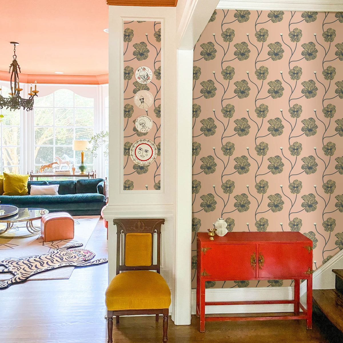 Flourish Wallpaper by Natalie Papier - Sunset Blush | Pattern Wallpaper ...