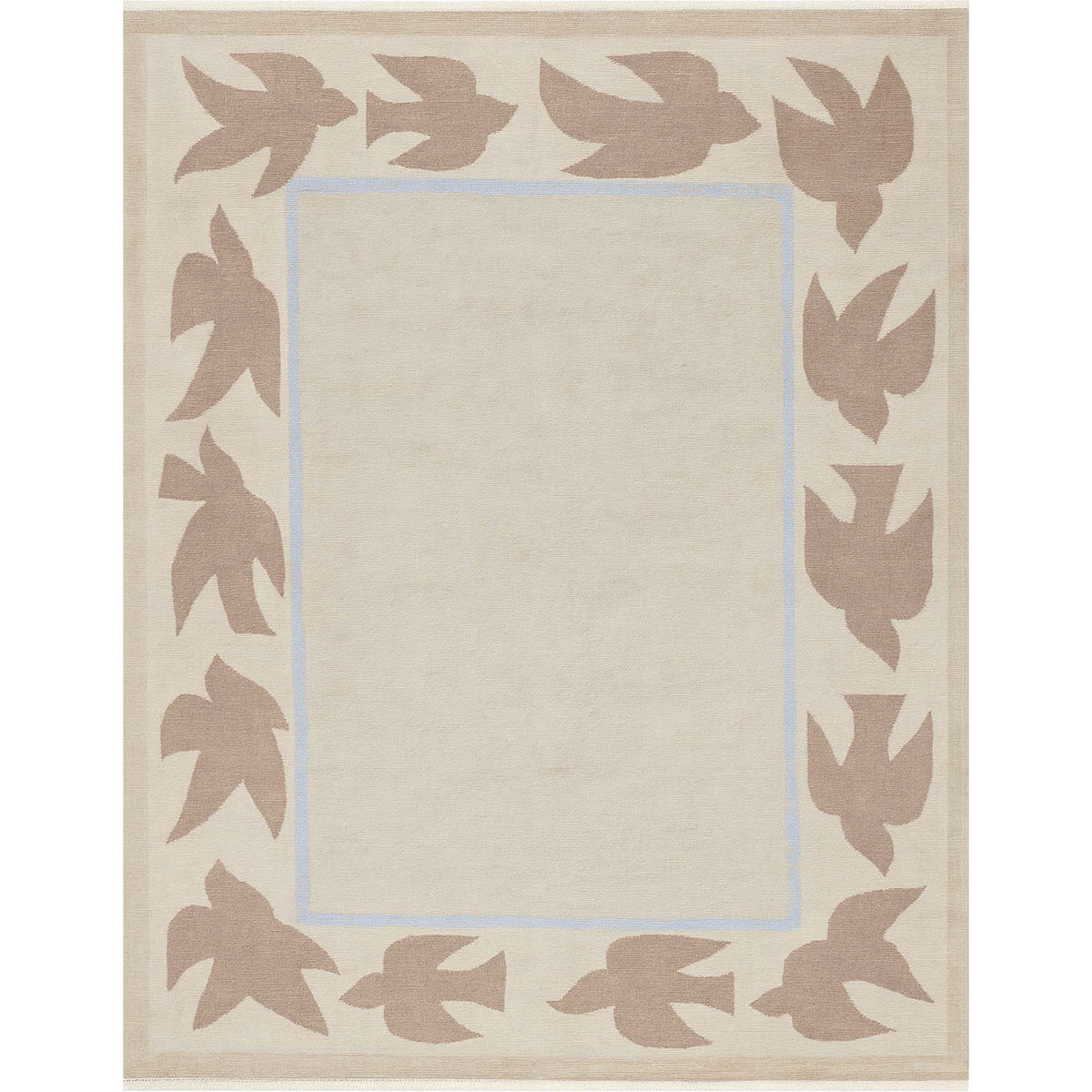 Paloma Turkish Knot Rug | Modern Taupe Rug With Birds – Scout Design Studio