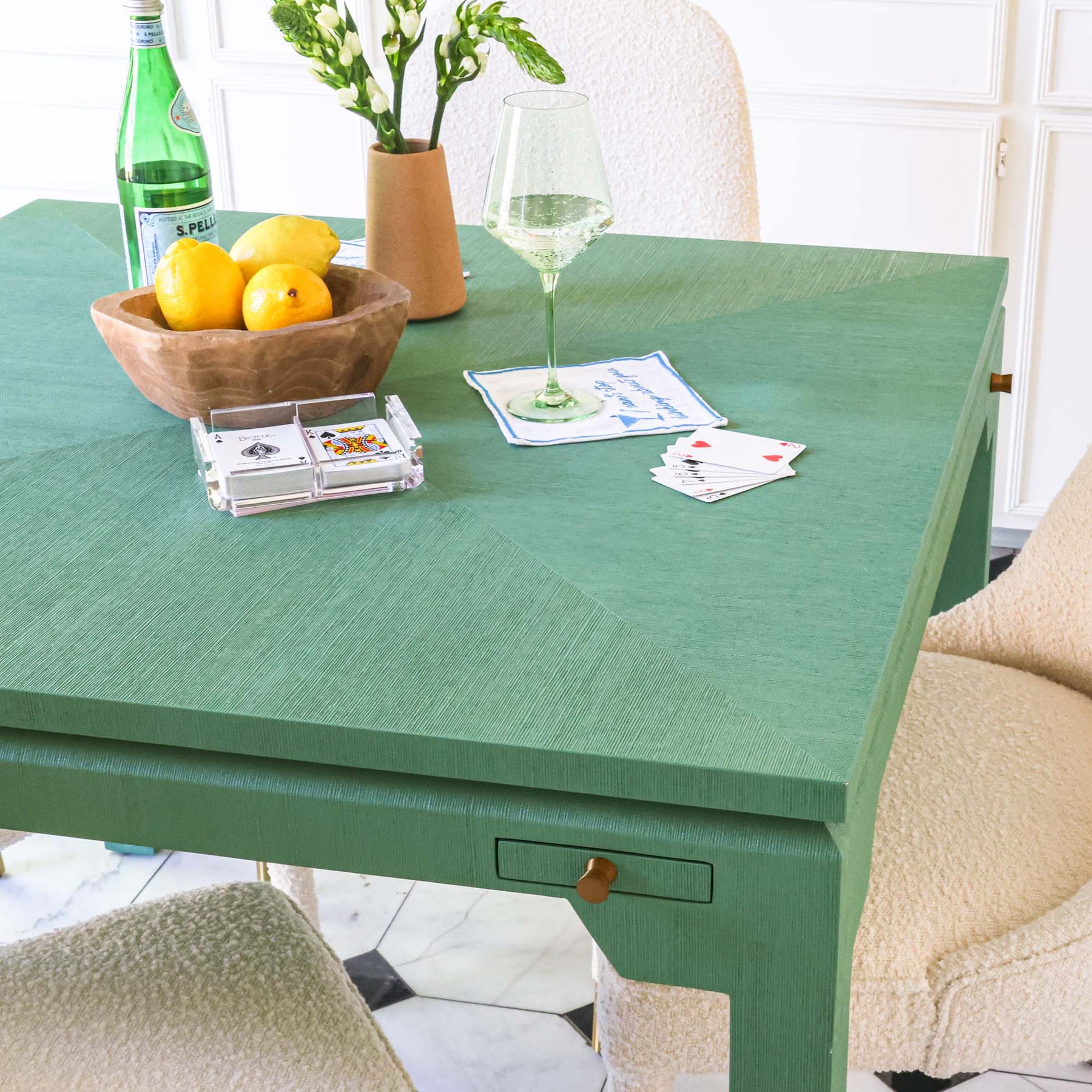 The Ruse Table Game Pass the Rose Game Table | Grasscloth Game Table – Scout Design Studio