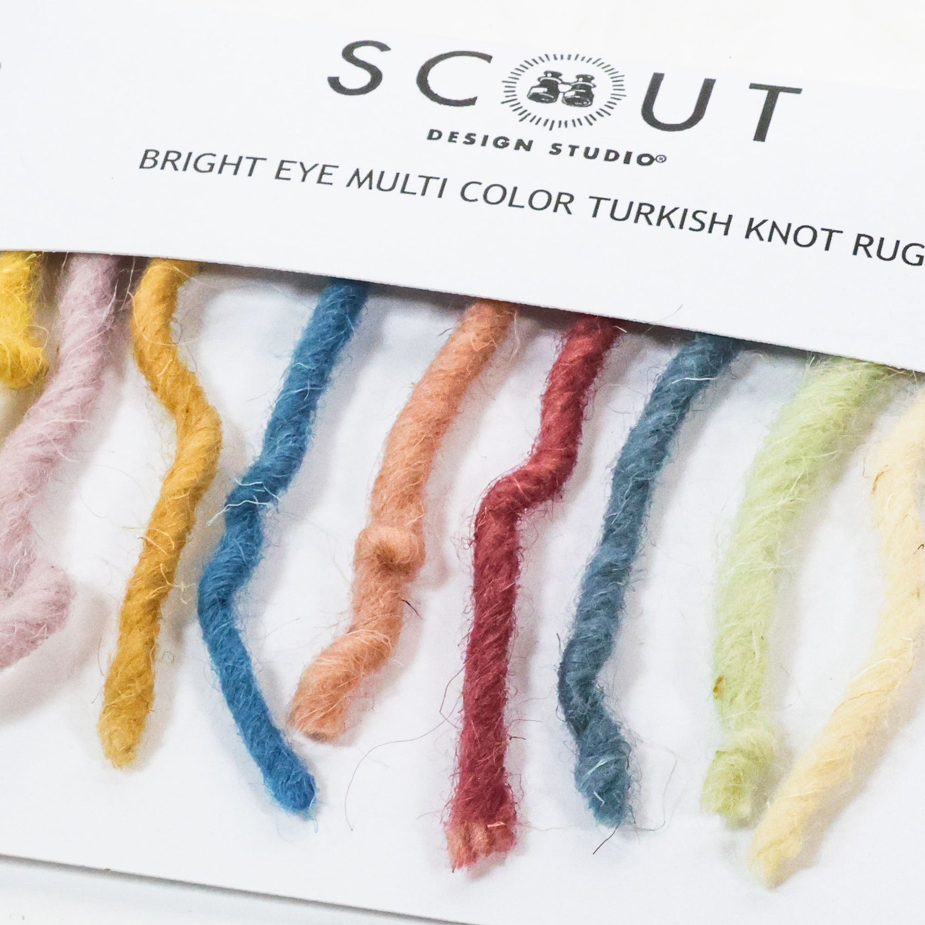 Bright Eye Multicolor Rug Thread Sample | Hand-Knotted Rug Sample ...