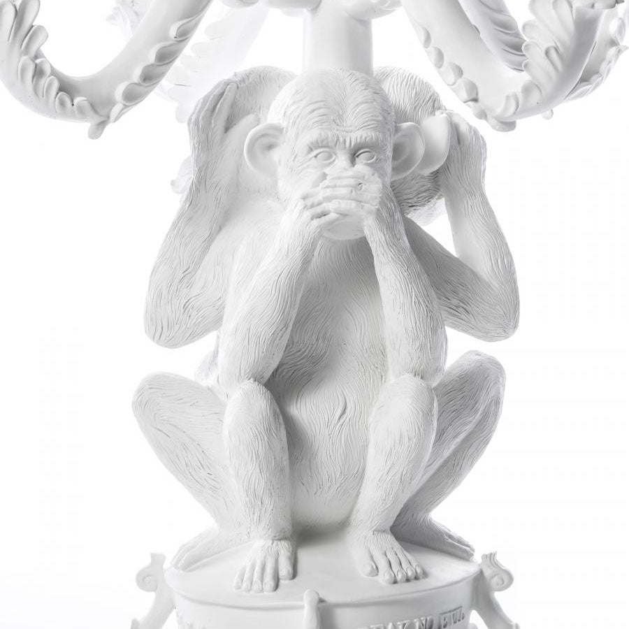 Seletti Burlesque The Wise Chimpanzee Candle Holder (48cm) - White