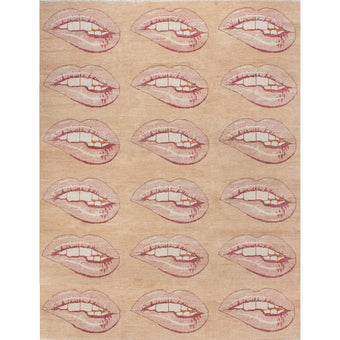 Lip Tease Turkish Knot Rug | Pink Lip Rug – Scout Design Studio